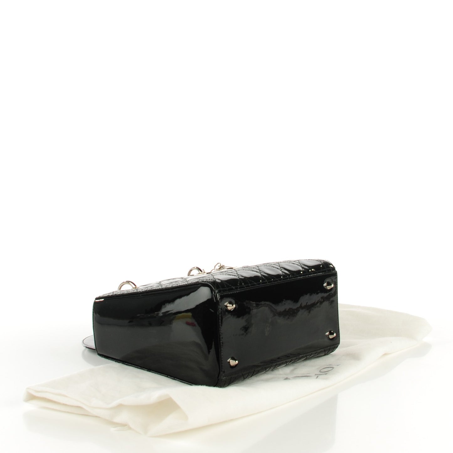 Patent Cannage Medium Lady Dior Black