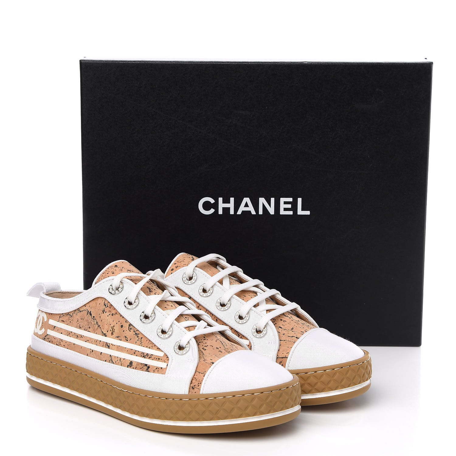 Chanel Cork Jetty Sneaker 36 Brown White 10 of 10
