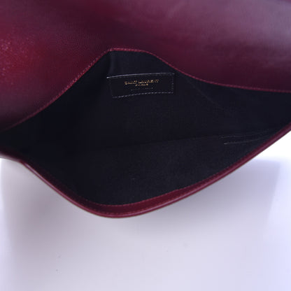 Saint Laurent Grain De Poudre Uptown Pouch Burgundy 5 of 9