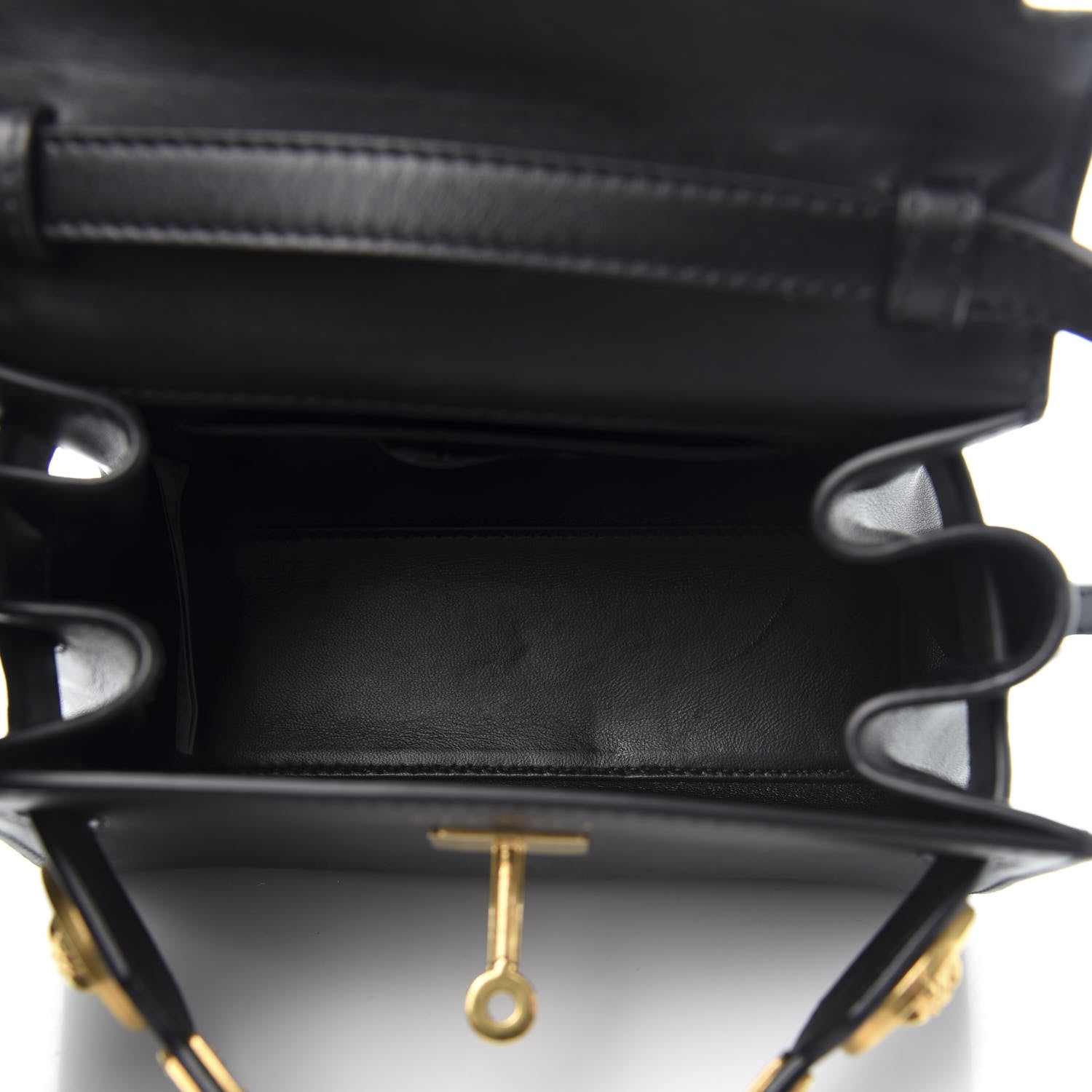 Versace Calfskin Small Icon Handbag Black 5 of 14