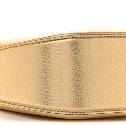 Valentino Garavani Metallic Nappa Mini Vlogo Moon Hobo Bag Gold 8 of 9