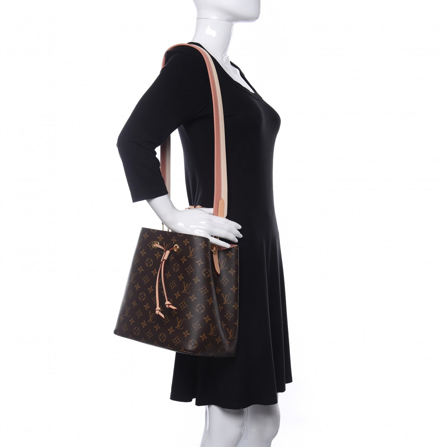 Monogram Braided Neonoe MM Peach Cream