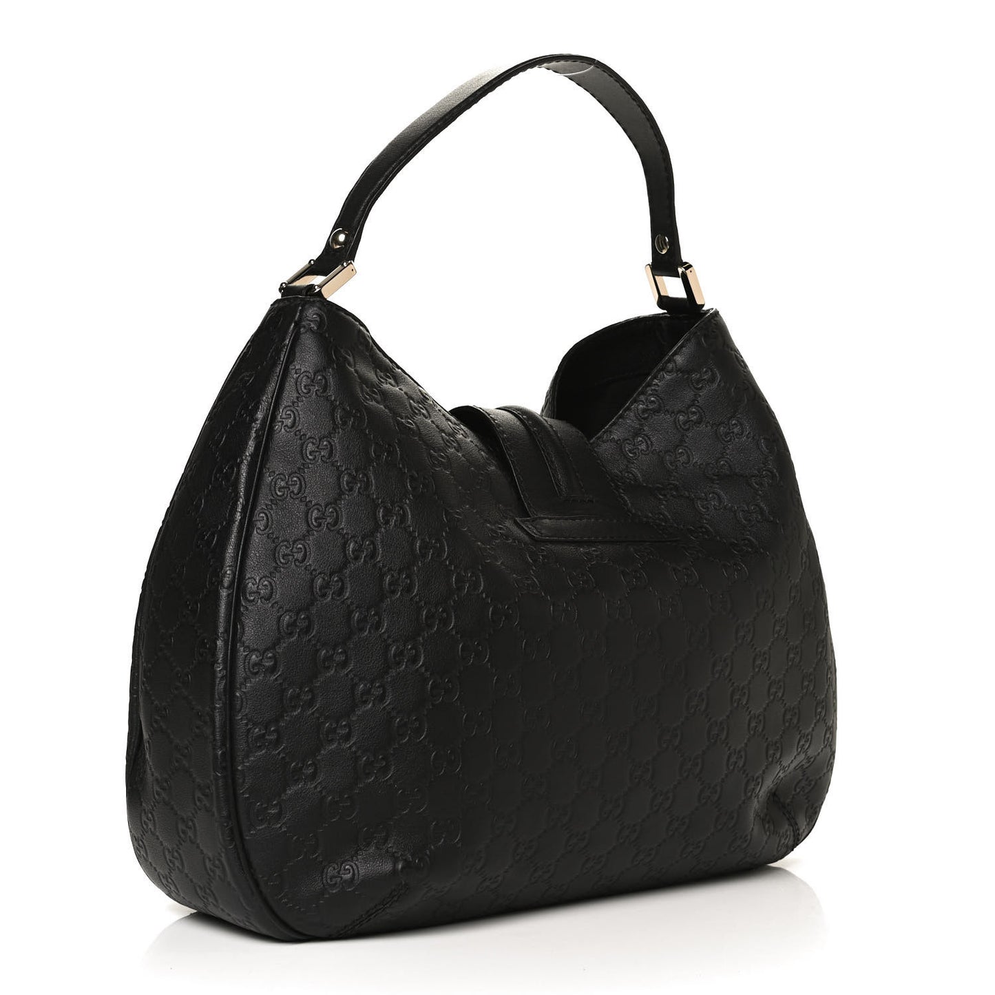 Guccissima Large New Ladies Web Hobo Black