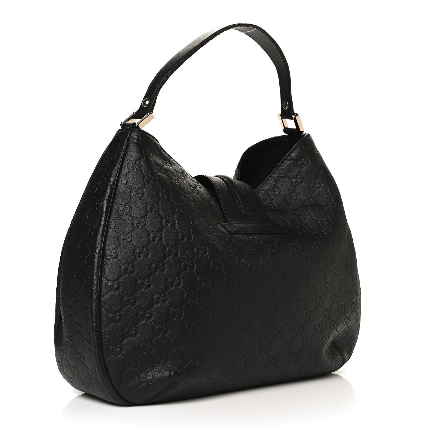 Gucci Guccissima Large New Ladies Web Hobo Black 3 of 13