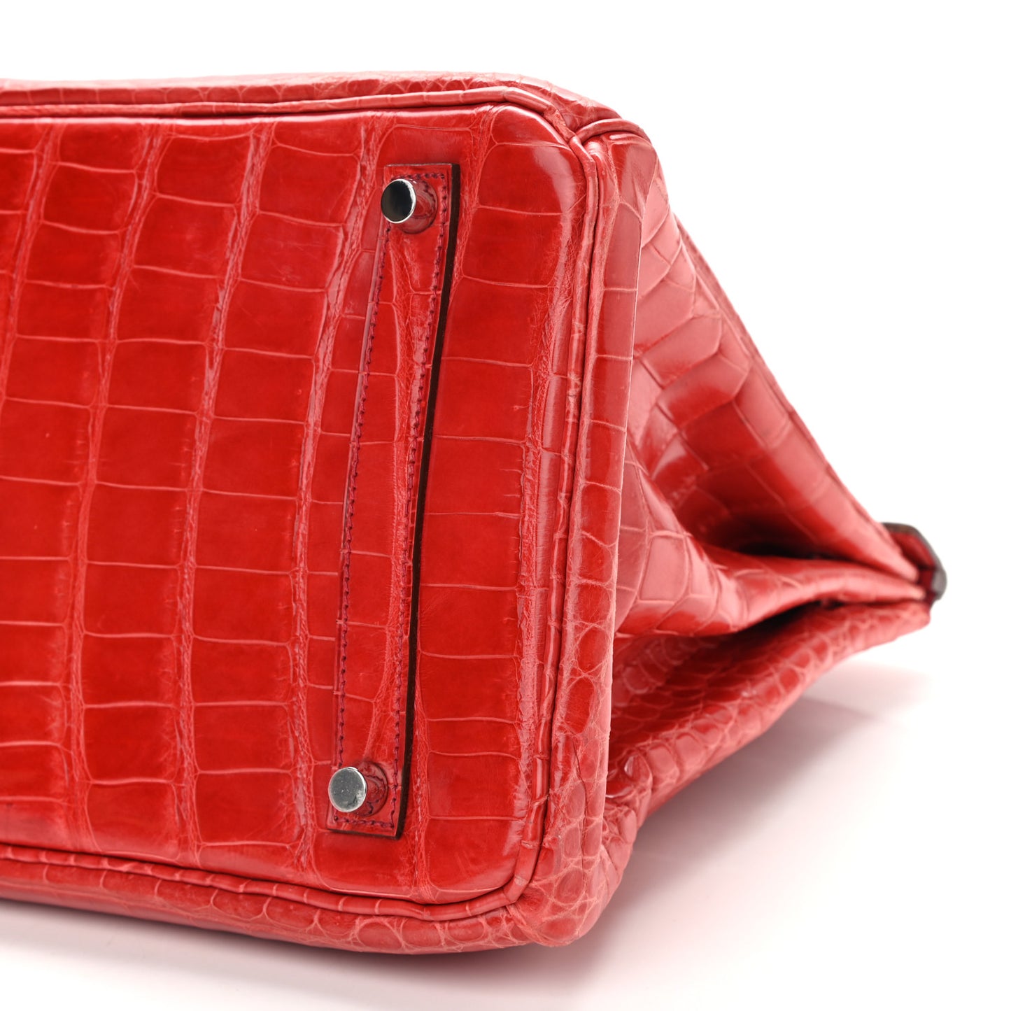 Shiny Porosus Crocodile Birkin 35 Bougainvillea