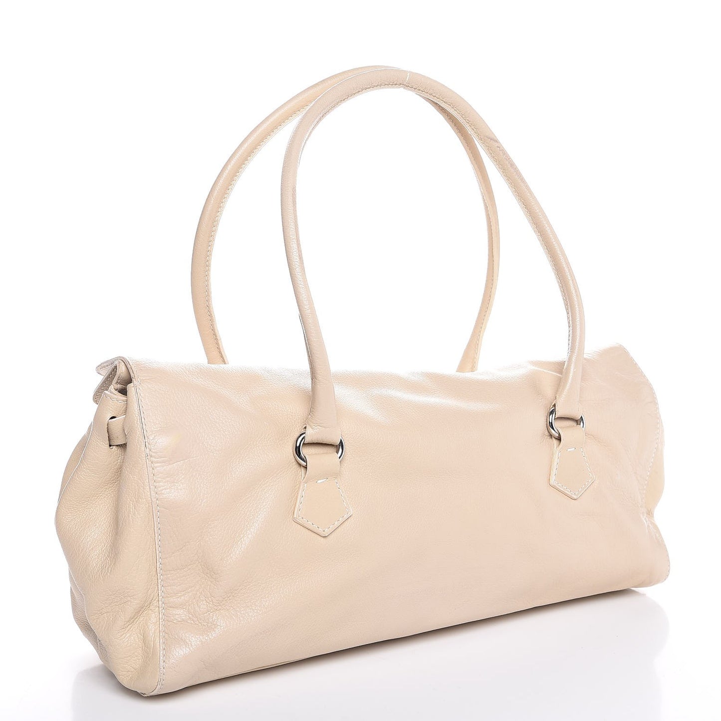 Buffalo Easy Foldover Pushlock Satchel Cream