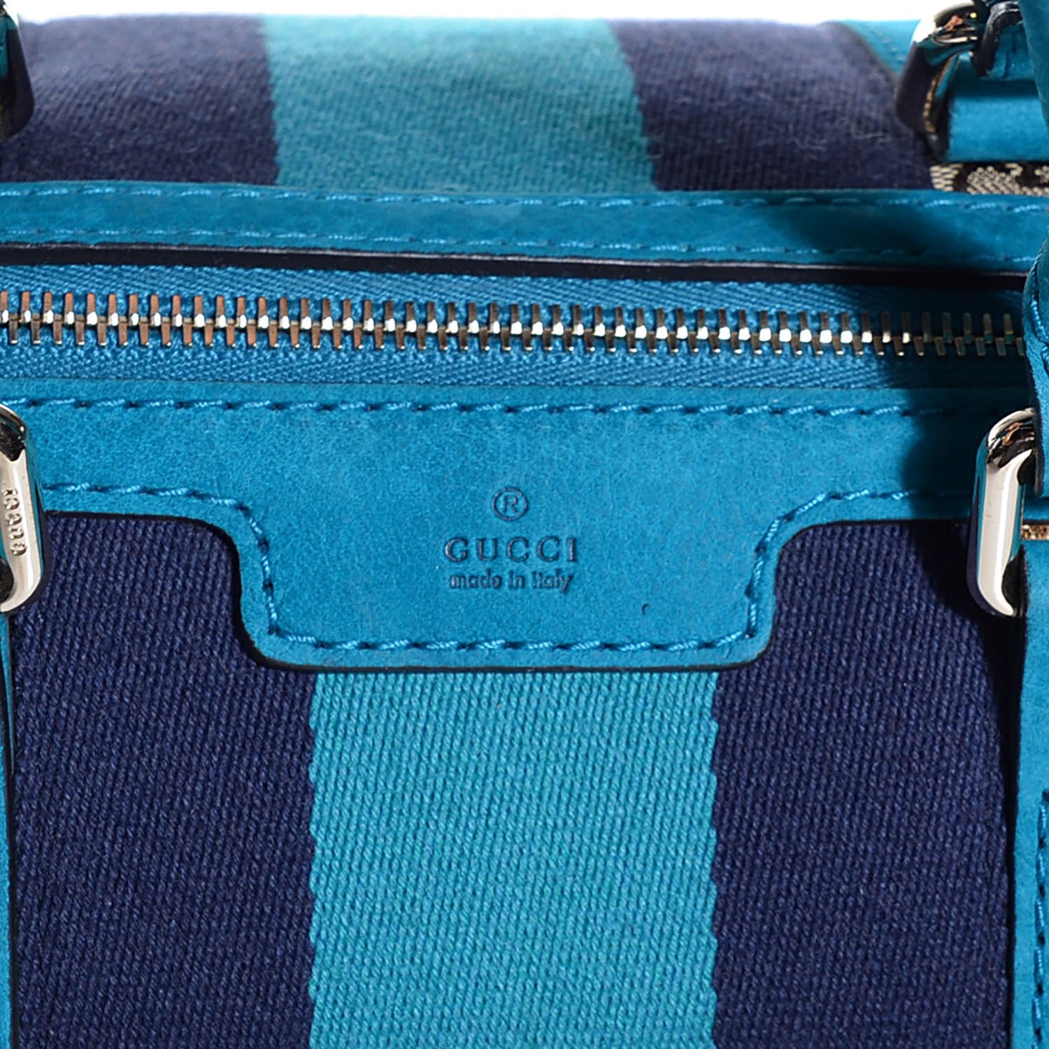 Gucci Monogram Vintage Web Medium Boston Teal 10 of 10