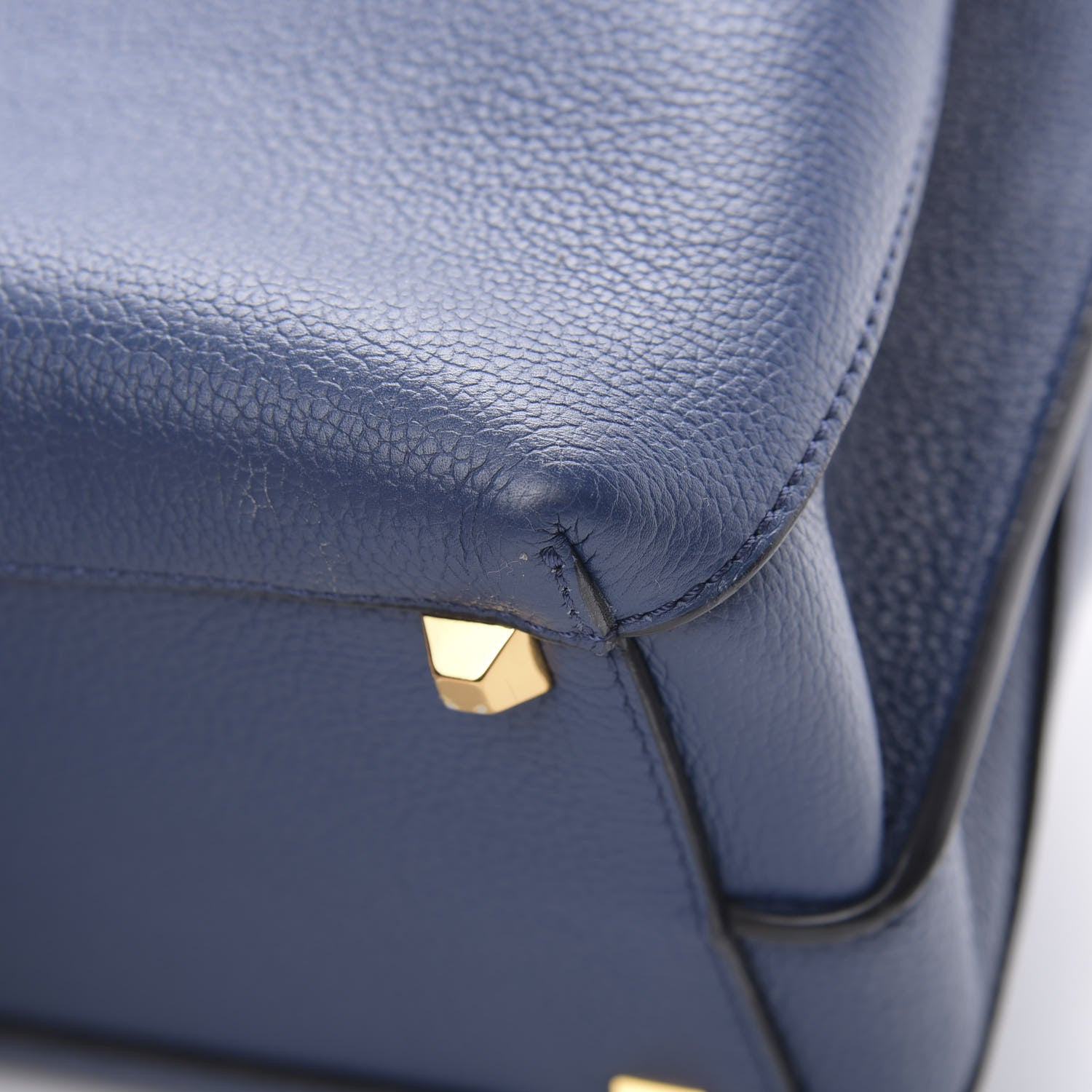 MCM Grained Calfskin Medium Milla Tote Navy 10 of 11