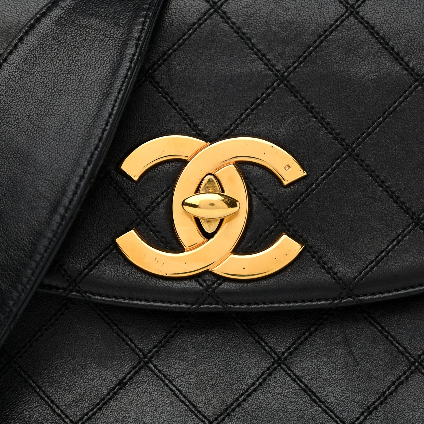 Lambskin Quilted Small Single Flap Black