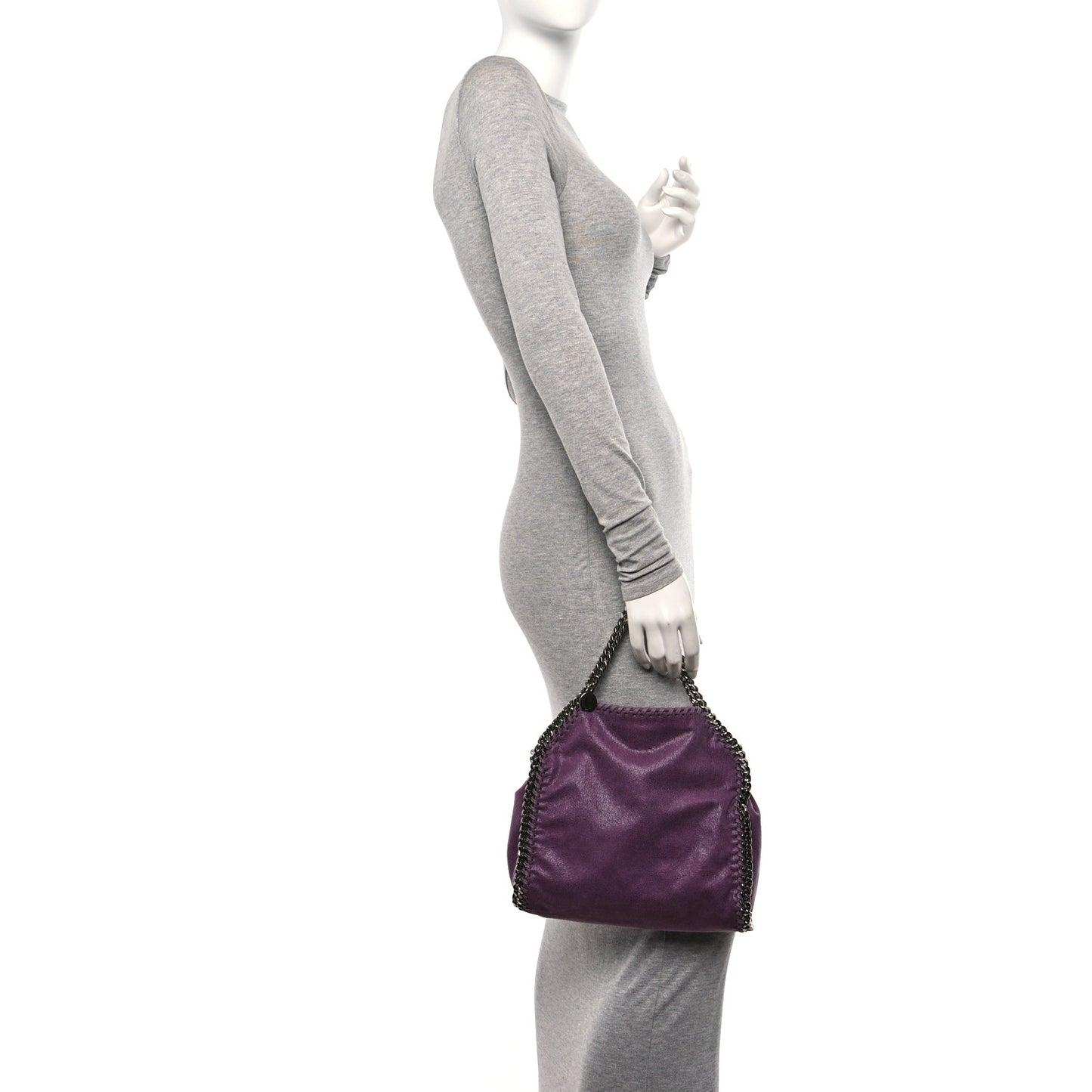 Shaggy Deer Mini Falabella Fold Over Tote Amethyste