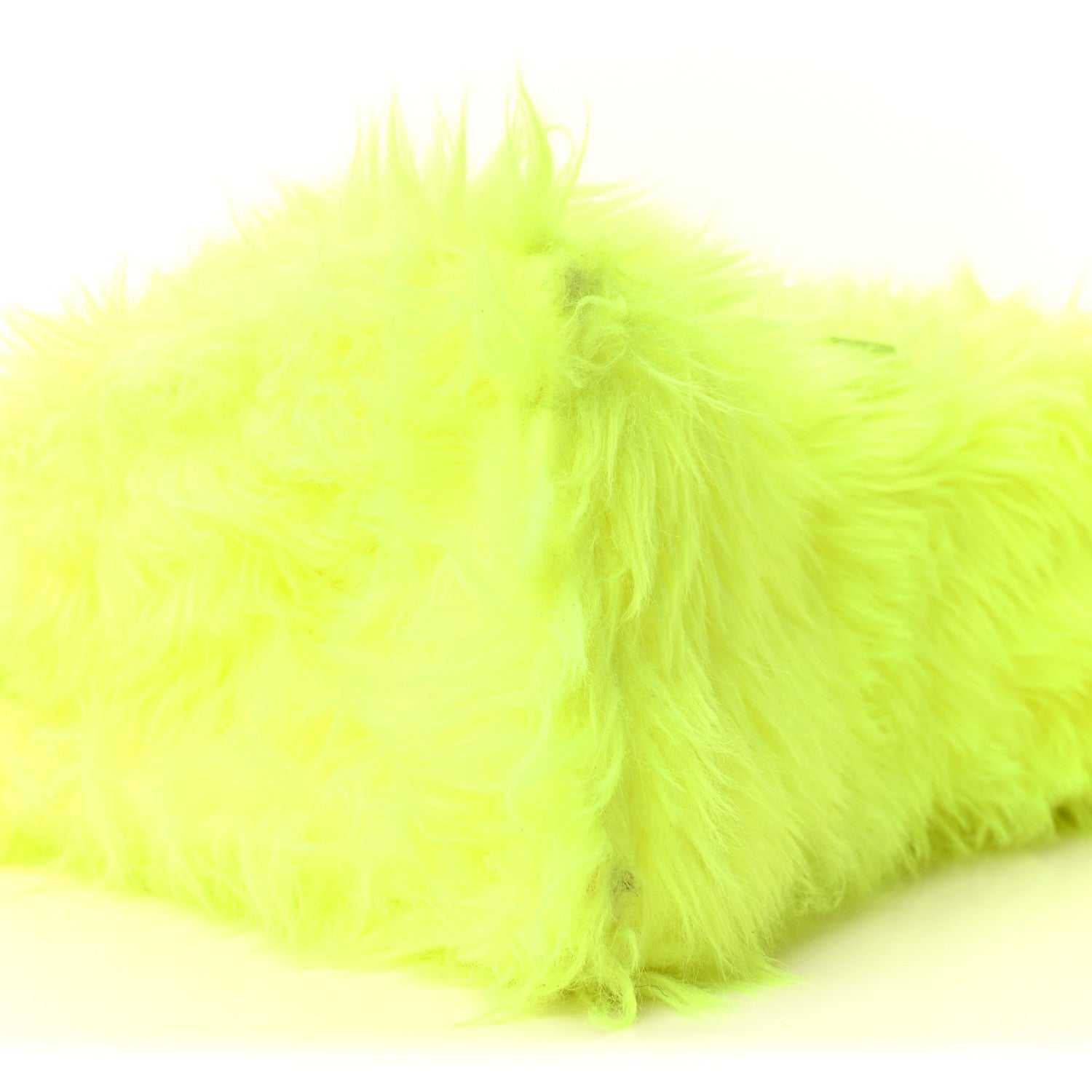 Balenciaga Faux Fur Medium Fluffy Hourglass Top Handle Bag Fluo Yellow 9 of 10
