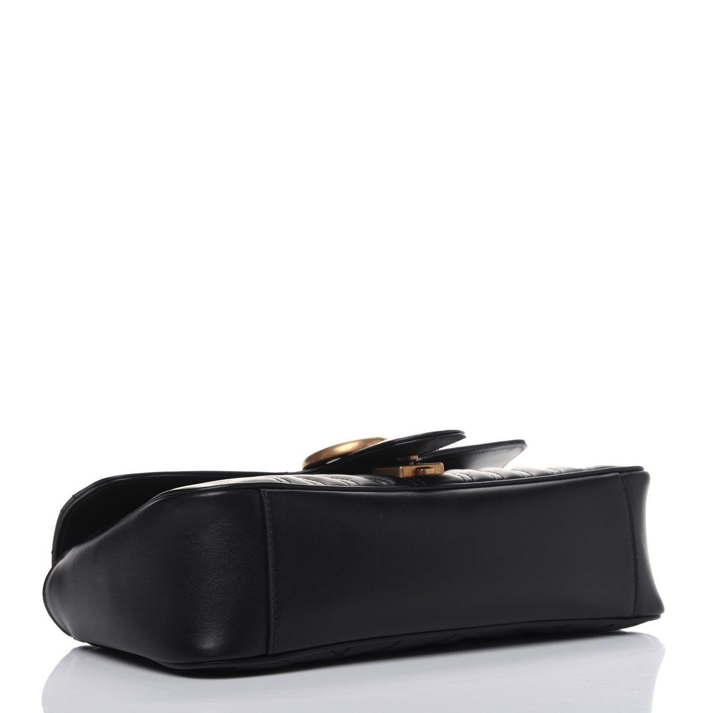 Calfskin Matelasse Small GG Marmont Shoulder Bag Black