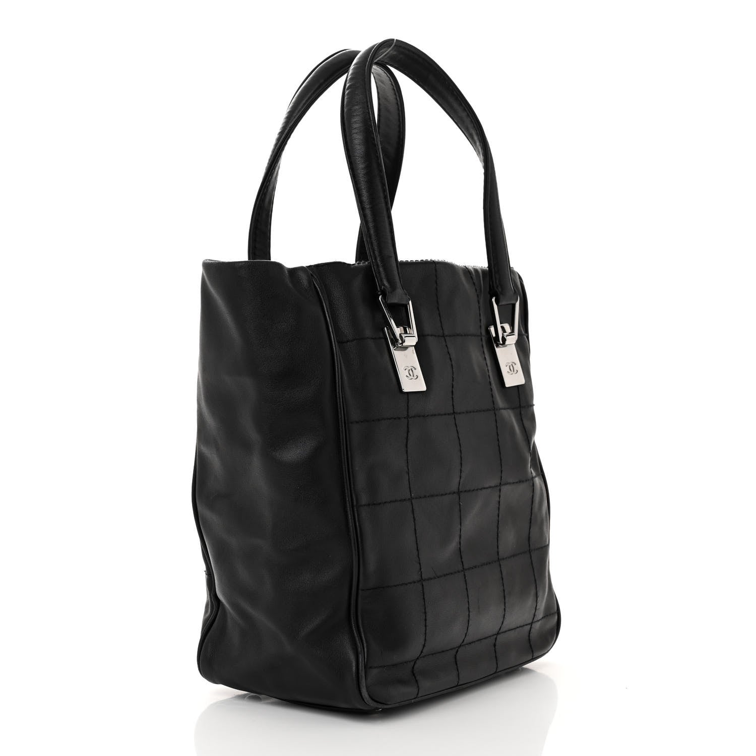Chanel Lambskin Square Stitched Tote Black 3 of 11