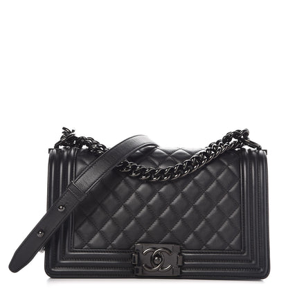 Chanel Calfskin Quilted Medium Boy Flap So Black 1 of 7