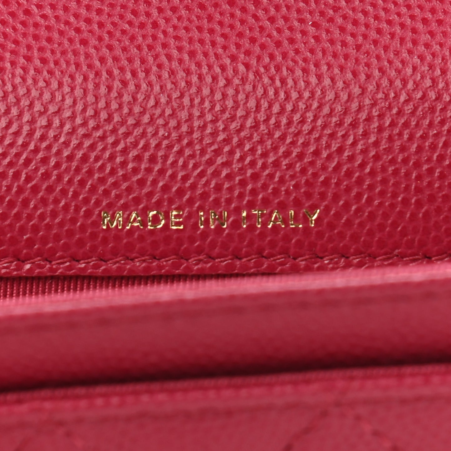 Caviar Quilted Flap Card Holder Wallet Dark Pink