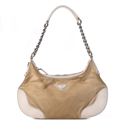 Prada Canvas Calfskin Chain Hobo Cera 1 of 17