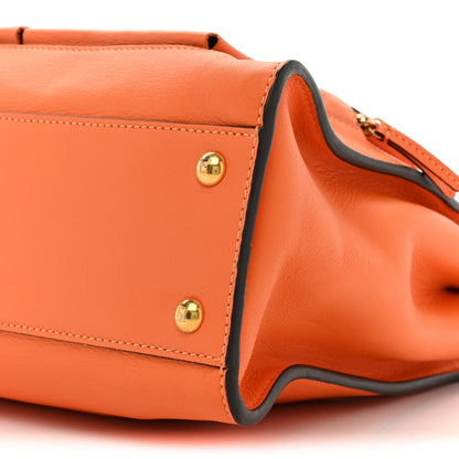 Fendi Vitello Seta Shiny Nappa Medium 3 Pocket Peekaboo Iconic Satchel Aranciata 9 of 15