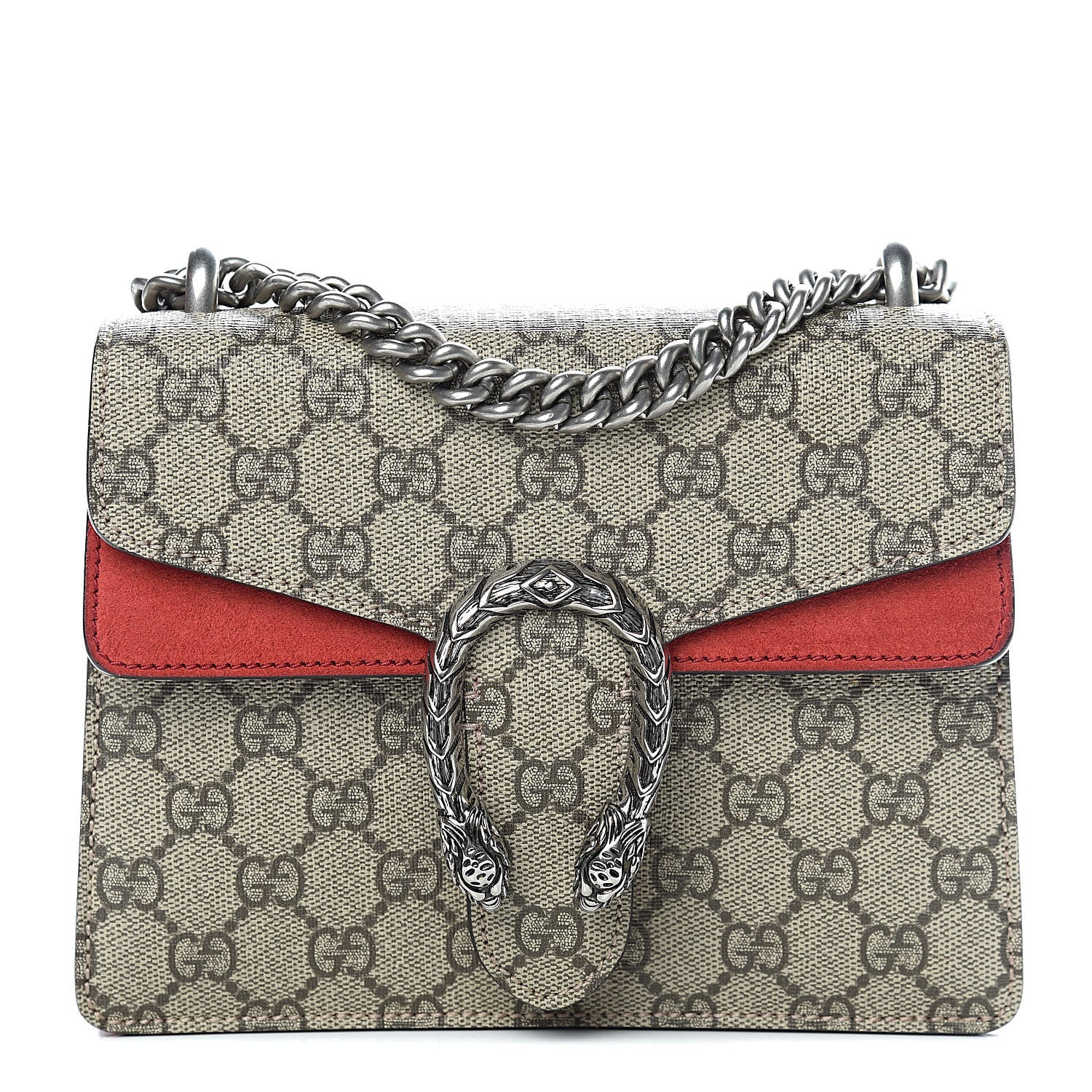 Gucci GG Supreme Monogram Mini Dionysus Shoulder Bag Hibiscus Red 1 of 10