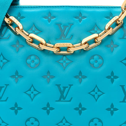 Louis Vuitton Lambskin Embossed Monogram Coussin PM Turquoise 9 of 11