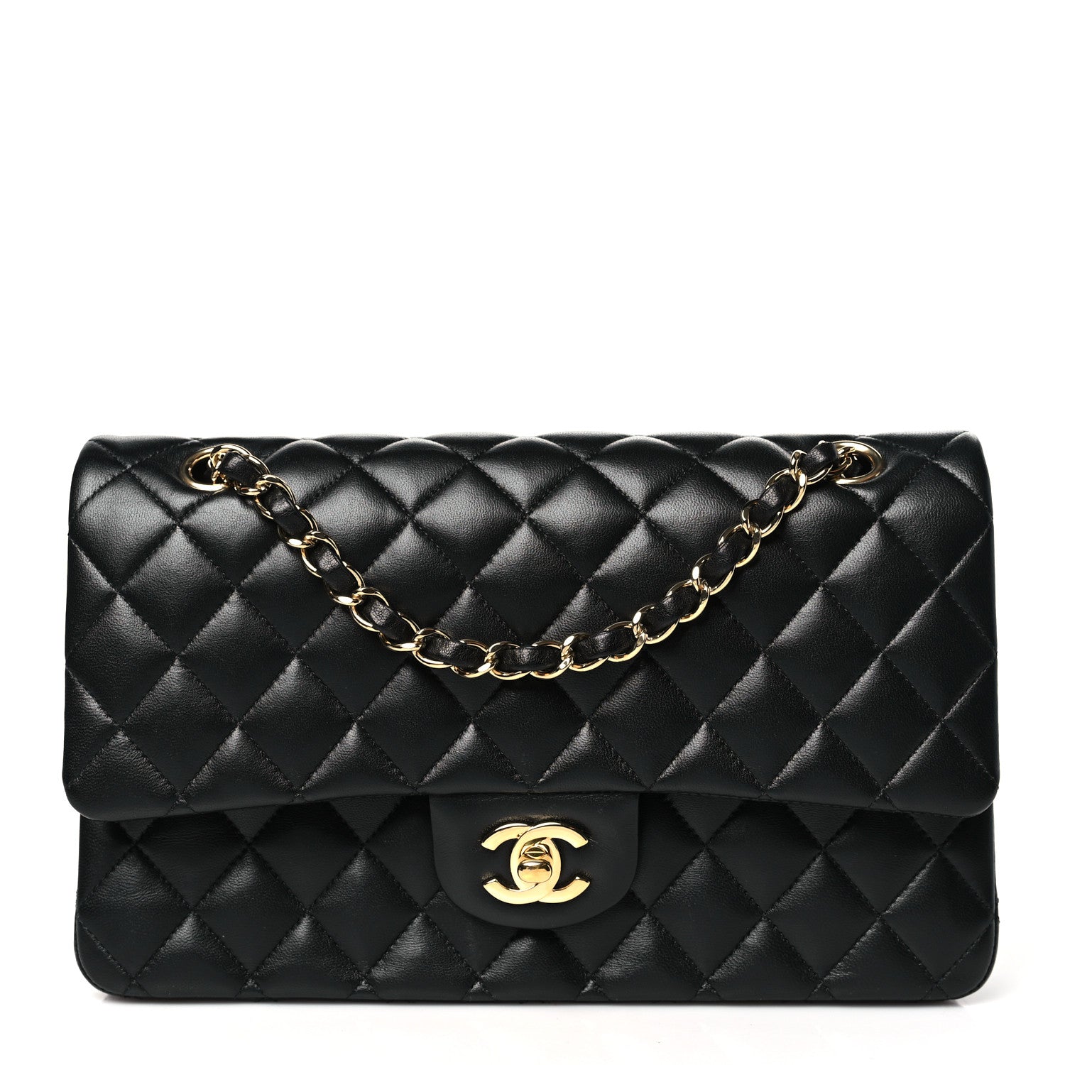 Chanel Lambskin Quilted Medium Double Flap Black 1 of 11