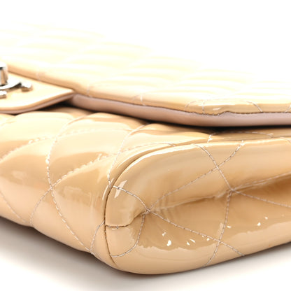 Chanel Patent Quilted Clutch with Chain Flap Beige 9 of 11