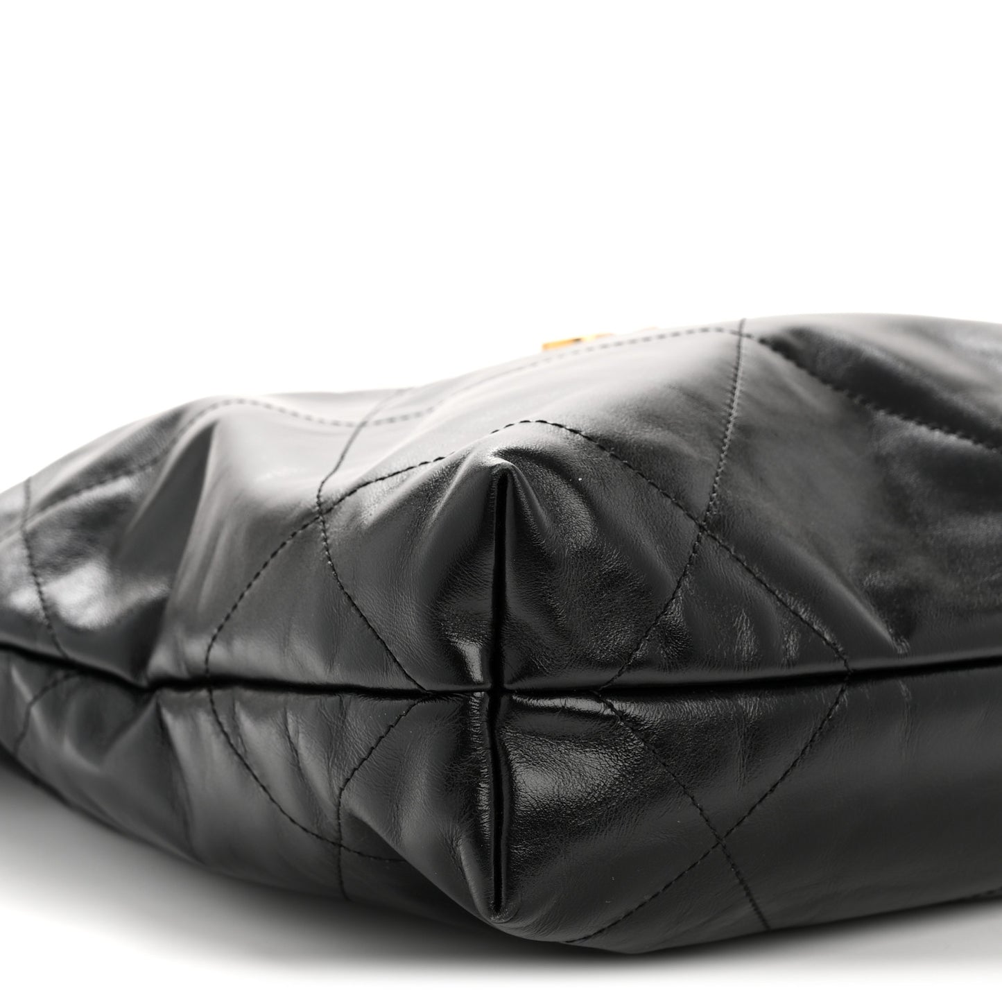 Shiny Calfskin Quilted Small Chanel 22 Black