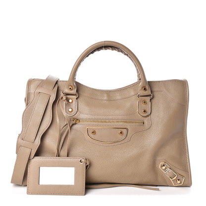 Balenciaga Chevre Gold Metallic Edge Hardware City Beige Latte 1 of 10