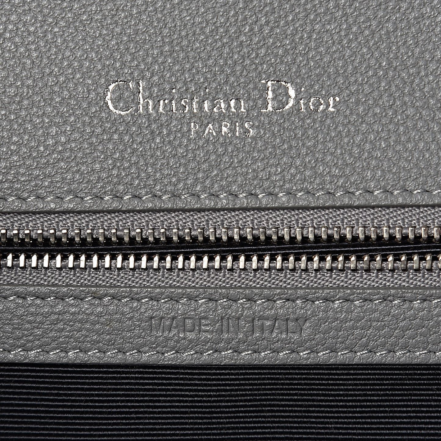 Grained Calfskin Large Diorama Flap Bag Grey