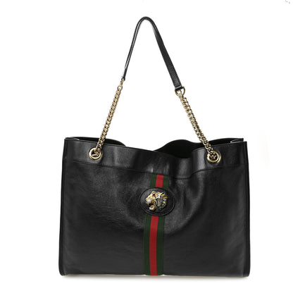 Gucci Calfskin Large Rajah Chain Tote Black 1 of 12