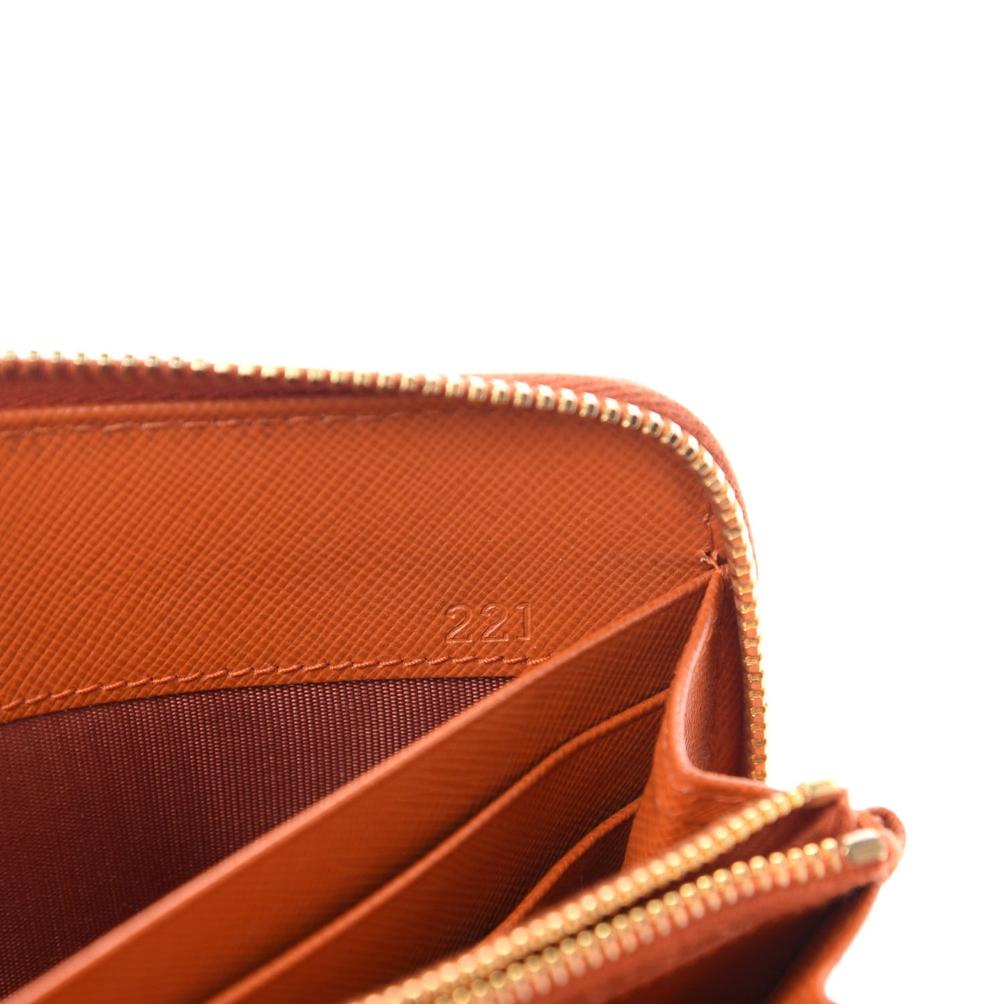 Saffiano Metal Zip Around Wallet Papaya