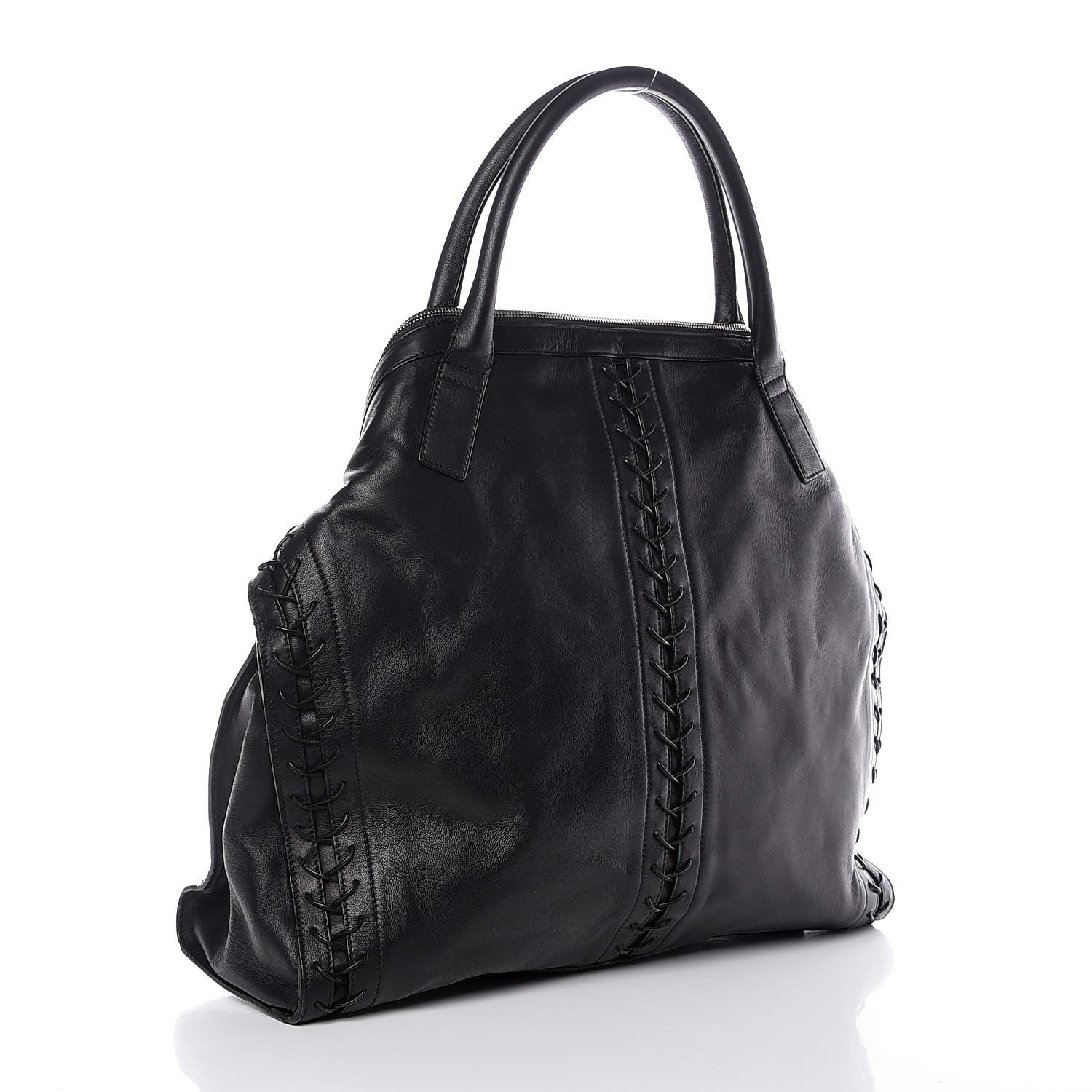 Alexander McQueen Lambskin Lace Up De Manta Tote Black 3 of 7