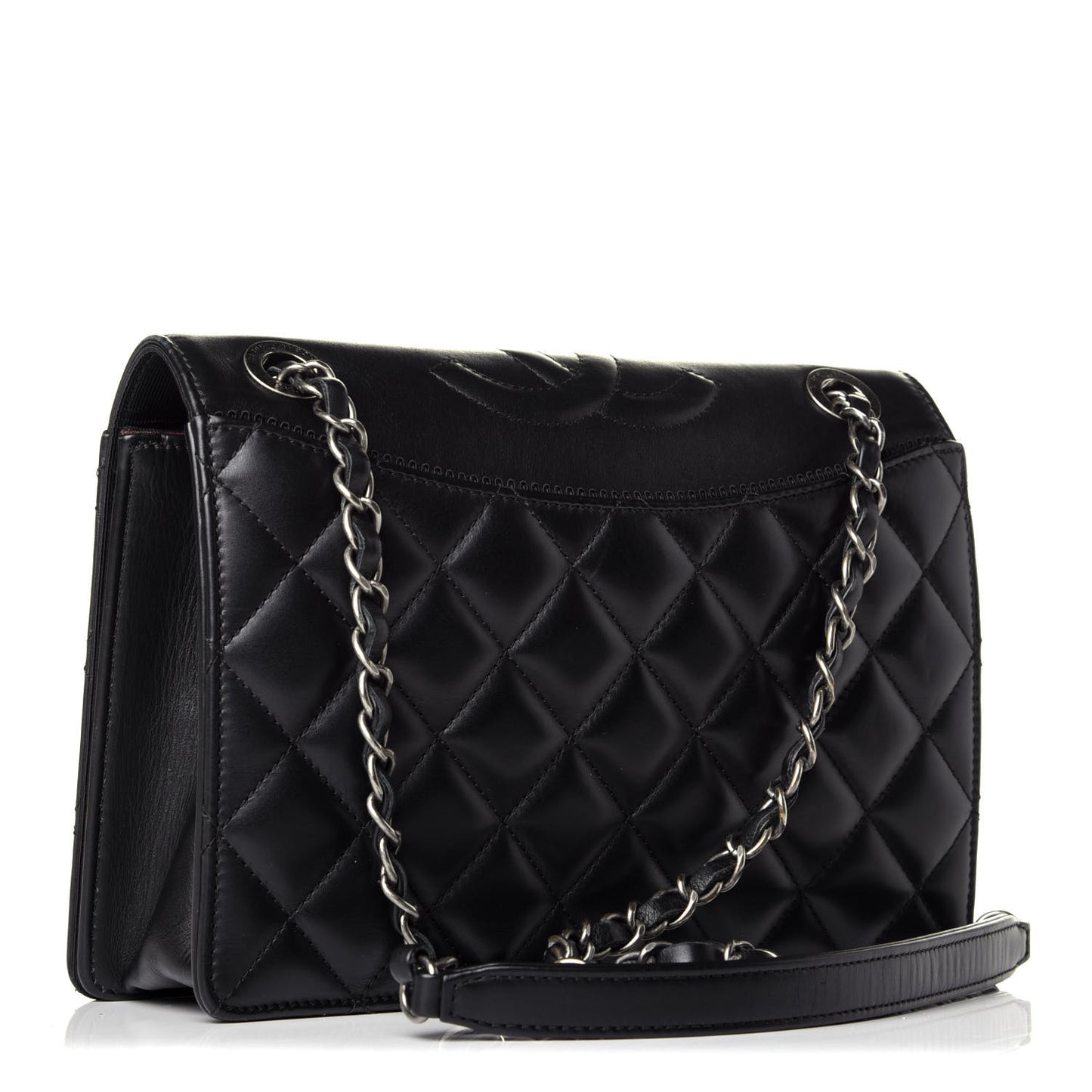 Calfskin Quilted Ballerine Flap Black