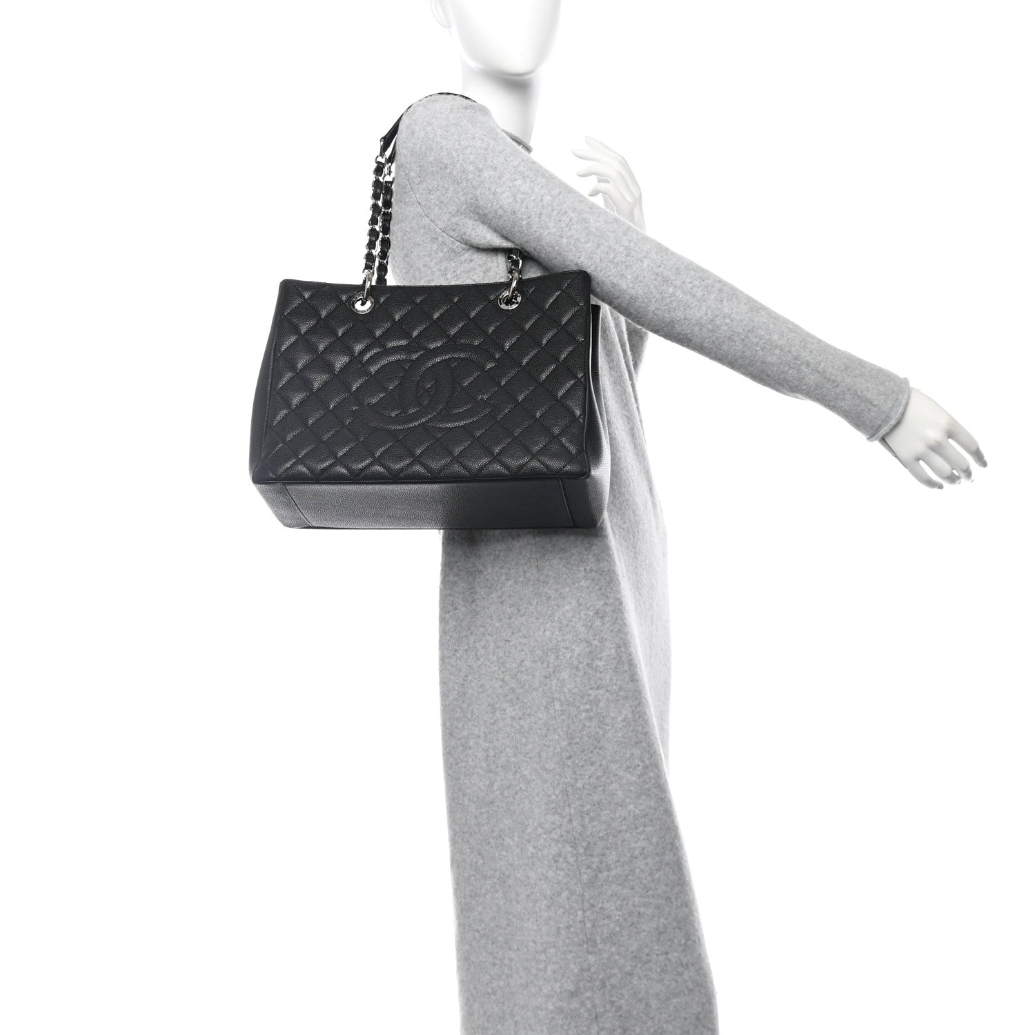 Chanel Caviar Quilted Grand Shopping Tote GST Black 2 of 10