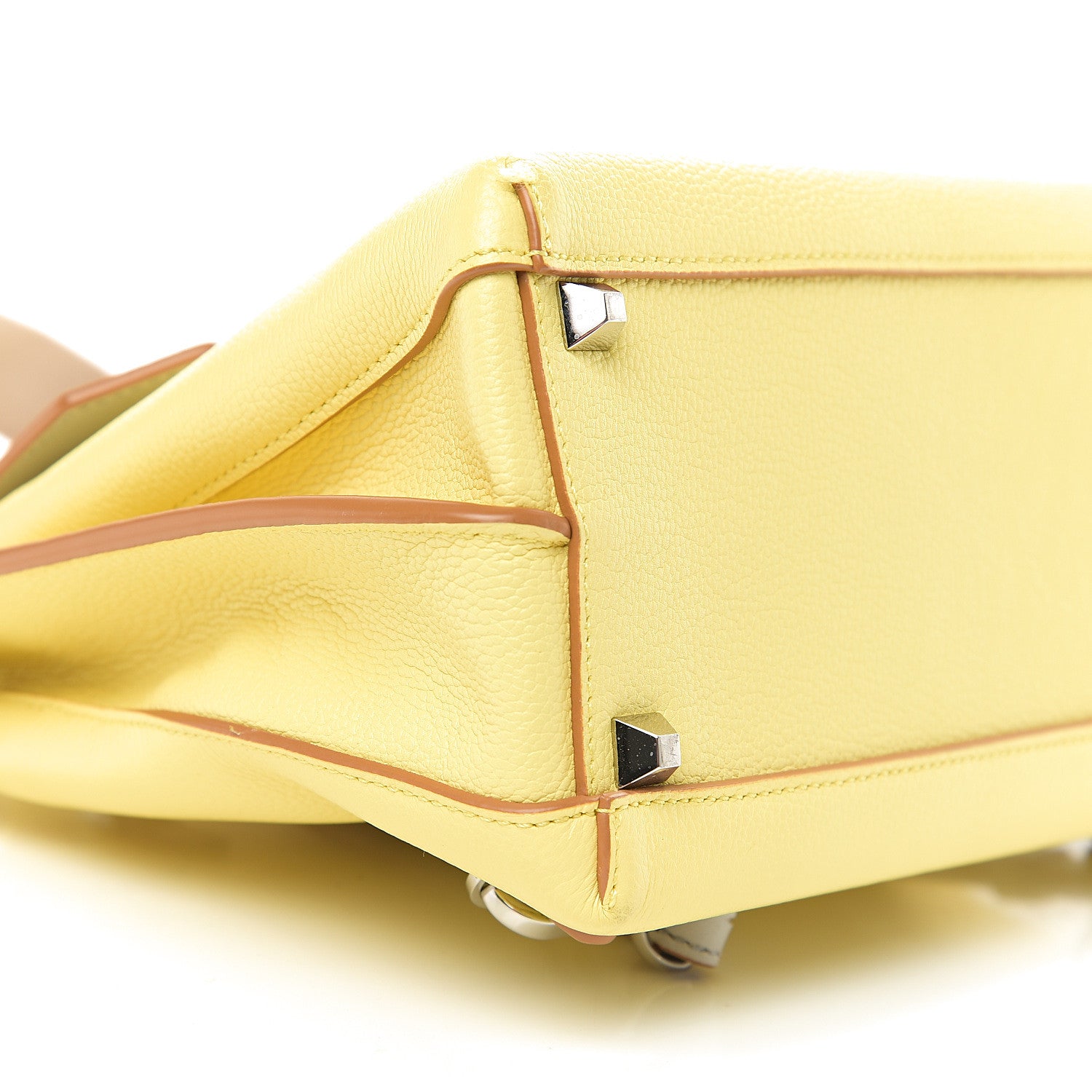 MCM Pebbled Calfskin Medium Milla Backpack Custard Yellow 8 of 10