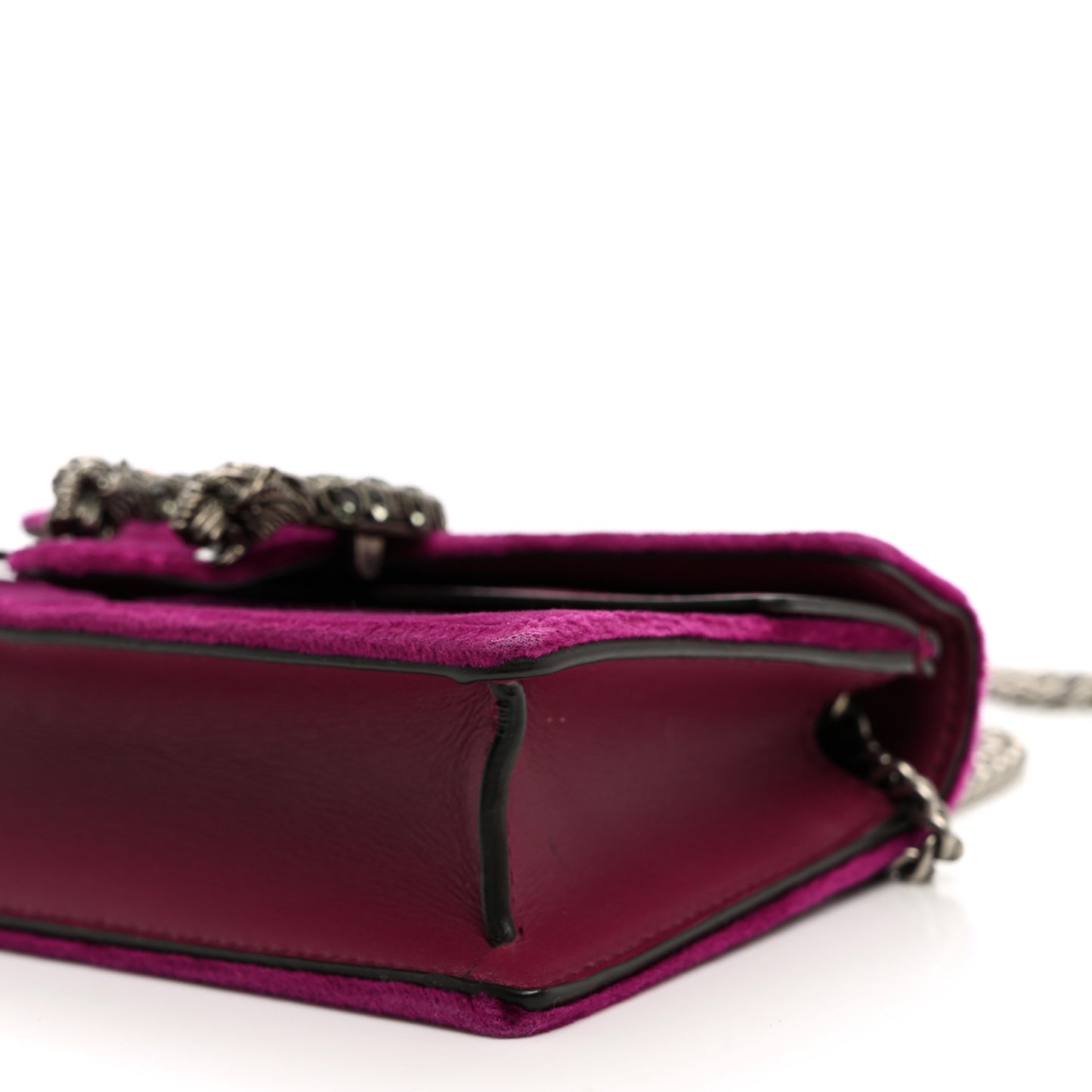 Velvet Super Mini Dionysus Shoulder Bag Fuchsia Violet Cyclamen