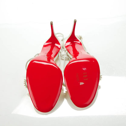 Christian Louboutin Kid Gwinispike 85 Sandals 41.5 Neige Light Gold 6 of 8