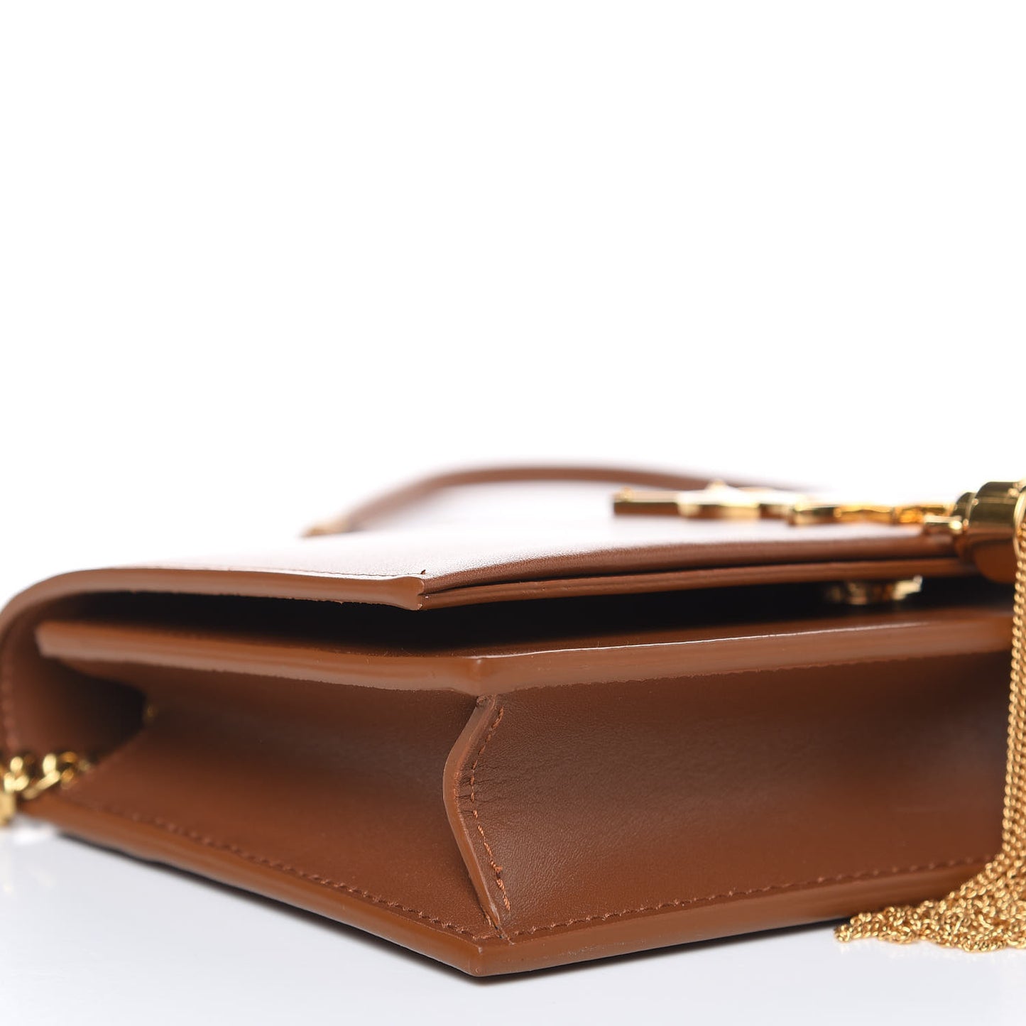 Smooth Calfskin Classic Monogram Kate Tassel Chain Wallet Brown