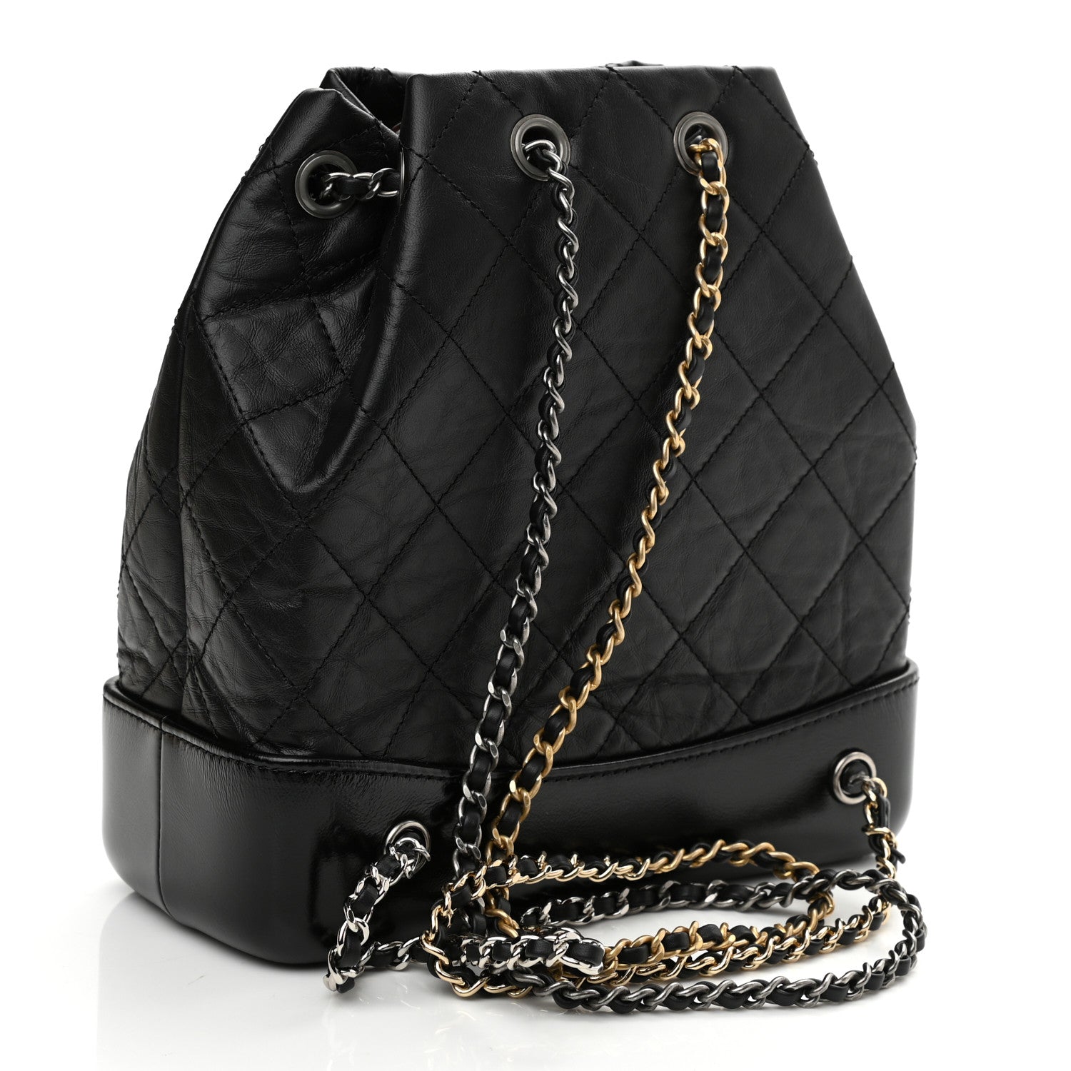 Chanel Aged Calfskin Quilted Small Gabrielle Backpack Black 3 of 10