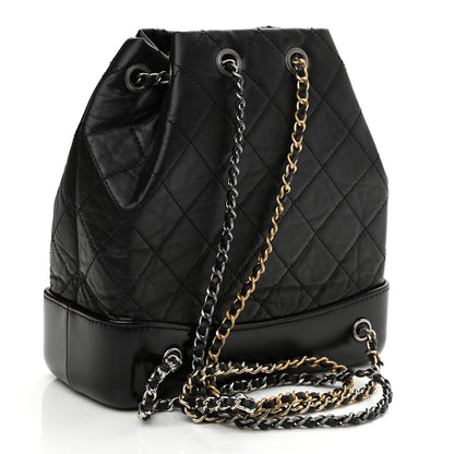 Chanel Aged Calfskin Quilted Small Gabrielle Backpack Black 3 of 10