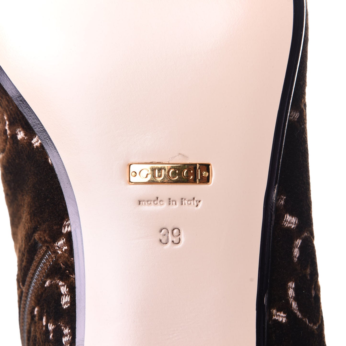 Velvet GG Monogram Crystal Horsebit Ankle Boots 39 Brown Vintage Cocoa