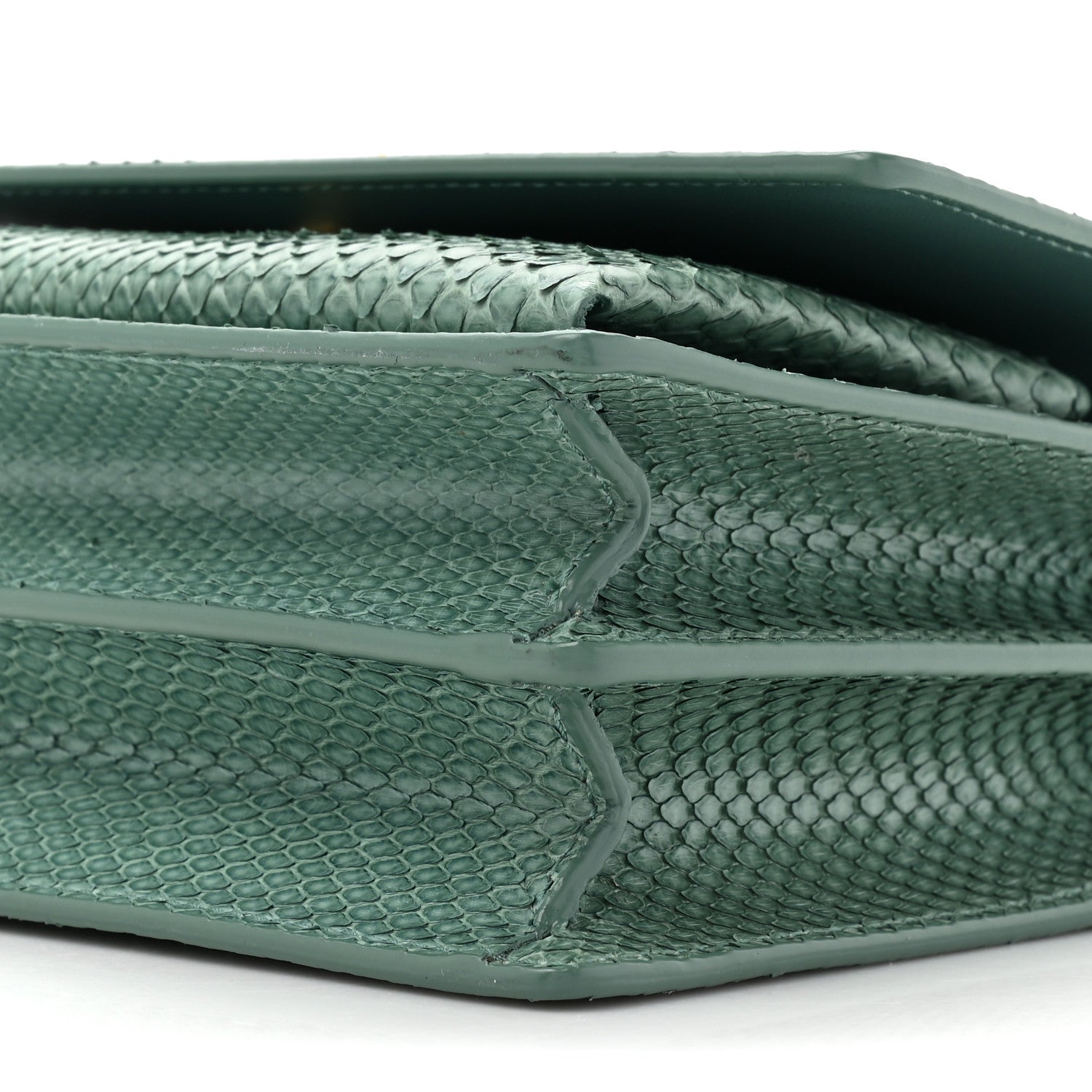 Saint Laurent Calfskin Snakeskin Small Monogram Sunset Sea Green 11 of 16