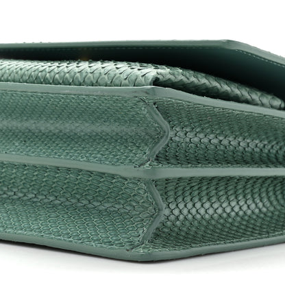Saint Laurent Calfskin Snakeskin Small Monogram Sunset Sea Green 11 of 16