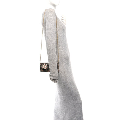 Fendi Fabric Jacquard FF 1974 Bouquet Print Continental Wallet On Chain Gold Tobacco Brown 2 of 11