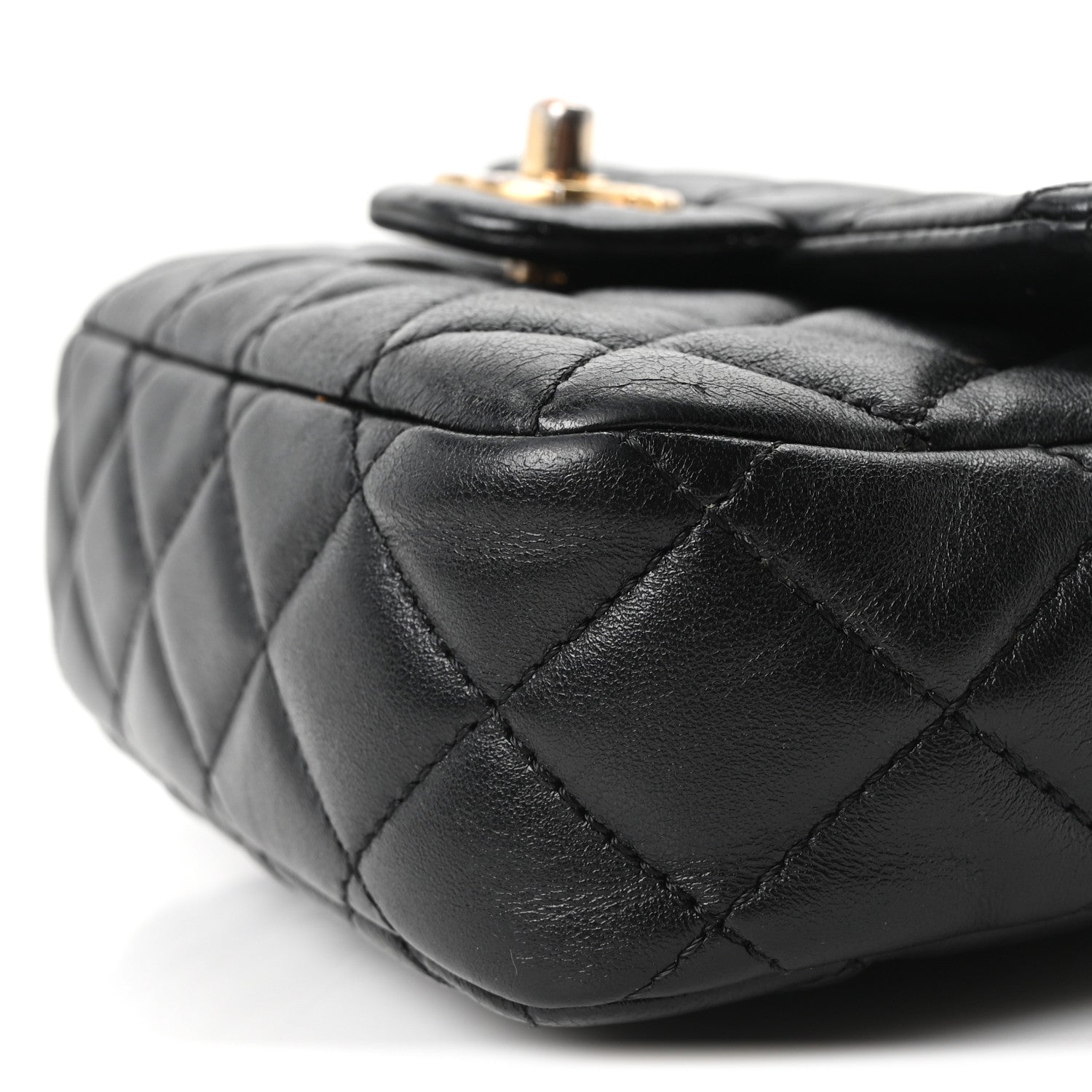 Chanel Lambskin Enamel Quilted Mini Coco Hearts Square Flap Black 10 of 11