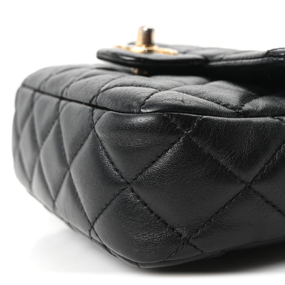 Chanel Lambskin Enamel Quilted Mini Coco Hearts Square Flap Black 10 of 11