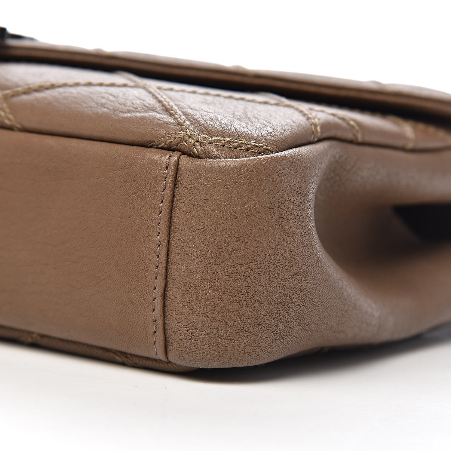 Saint Laurent Calfskin Matelasse Diamond Quilted Monogram Medium College Bag Brown 9 of 10
