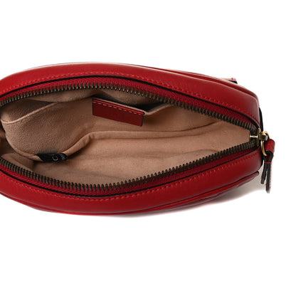 Gucci Calfskin Matelasse GG Marmont Belt Bag 75 30 Hibiscus Red 5 of 9