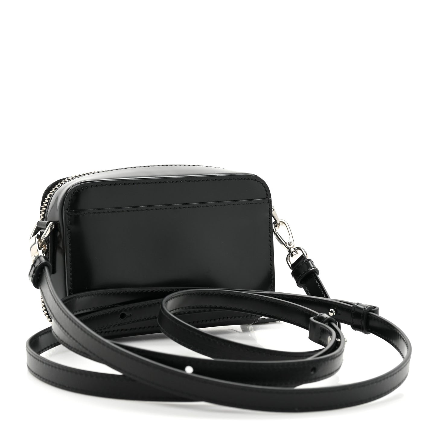 Spazzolato Metal Triangle Logo Mini Pouch Shoulder Bag Black