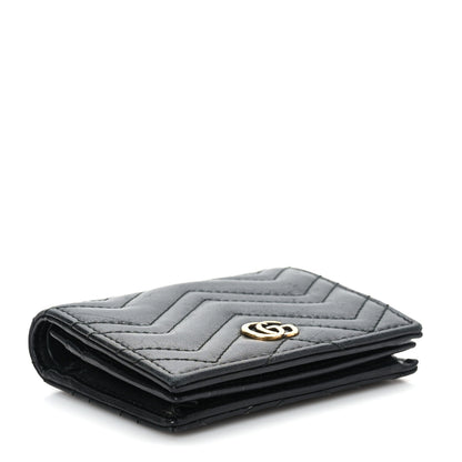 Gucci Calfskin Matelasse GG Marmont Card Case Wallet Black 4 of 7