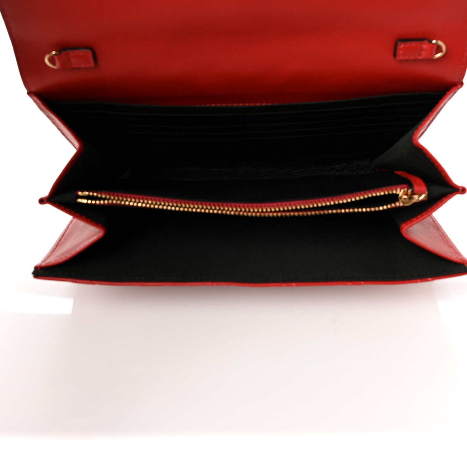 Versace Lambskin Quilted Medusa Wallet On Chain Crossbody Red 4 of 7